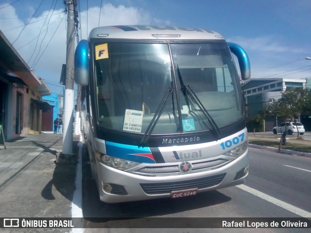 Viação Atual 1007 na cidade de São Paulo, São Paulo, Brasil, por Rafael Lopes de Oliveira. ID da foto: 6597227.