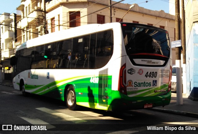 Viação Piracicabana Santos 4490 na cidade de Santos, São Paulo, Brasil, por William Bispo da Silva. Número da foto: #6597323.