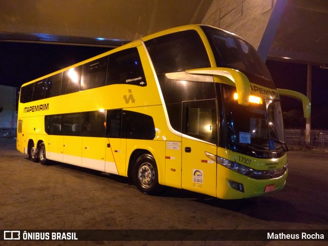 Viação Itapemirim 17507 na cidade de Belo Horizonte, Minas Gerais, Brasil, por Matheus Rocha. Número da foto: #6600535.
