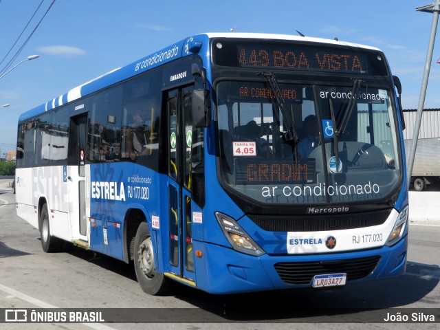 Viação Estrela RJ 177.020 na cidade de Niterói, Rio de Janeiro, Brasil, por João Silva. ID da foto: 6600073.