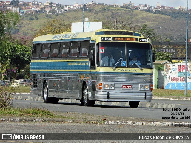 Viação Cometa 7455 na cidade de Poços de Caldas, Minas Gerais, Brasil, por Lucas Elson de Oliveira. ID da foto: 6600563.