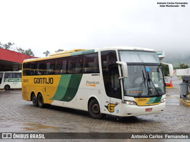 Empresa Gontijo de Transportes 12870 na cidade de João Monlevade, Minas Gerais, Brasil, por Antonio Carlos Fernandes. ID da foto: 6598964.