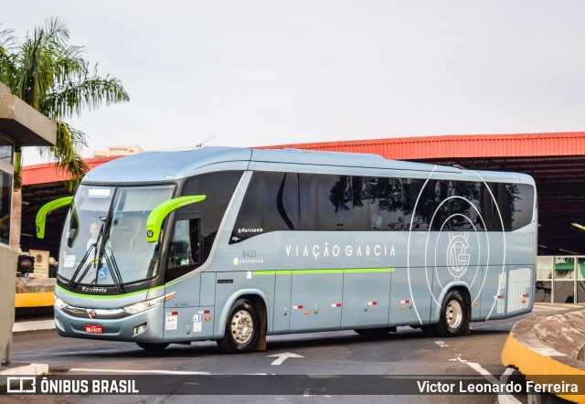 Viação Garcia 8423 na cidade de Londrina, Paraná, Brasil, por Victor Leonardo Ferreira. ID da foto: 6603017.