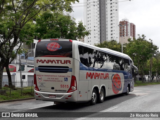 Mapatur Transportes e Turismo 5515 na cidade de Curitiba, Paraná, Brasil, por Zé Ricardo Reis. ID da foto: 6602864.