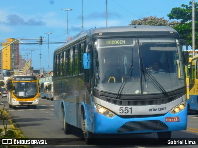 Expresso Vera Cruz 551 na cidade de Recife, Pernambuco, Brasil, por Gabriel Lima. Número da foto: #6603334.