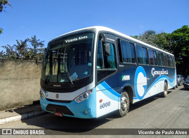 Viação Gonçalves Turismo 6000 na cidade de Matozinhos, Minas Gerais, Brasil, por Vicente de Paulo Alves. Número da foto: #6604007.