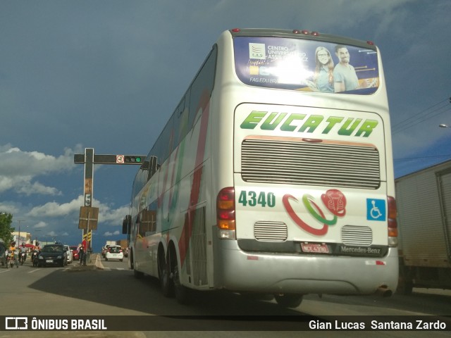 Eucatur - Empresa União Cascavel de Transportes e Turismo 4340 na cidade de Ji-Paraná, Rondônia, Brasil, por Gian Lucas  Santana Zardo. ID da foto: 6606925.