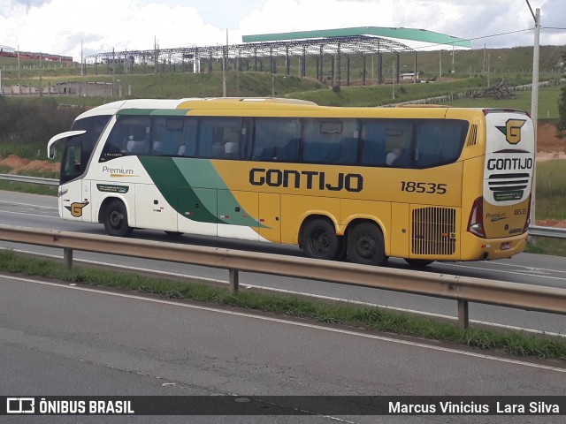 Empresa Gontijo de Transportes 18535 na cidade de Oliveira, Minas Gerais, Brasil, por Marcus Vinicius Lara Silva. ID da foto: 6607312.