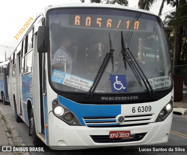 Transwolff Transportes e Turismo 6 6309 na cidade de São Paulo, São Paulo, Brasil, por Lucas Santos da Silva. Número da foto: #6606841.
