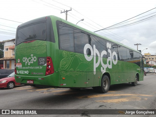 Opção Fretamento e Turismo RJ 632.140 na cidade de Saquarema, Rio de Janeiro, Brasil, por Jorge Gonçalves. ID da foto: 6546156.