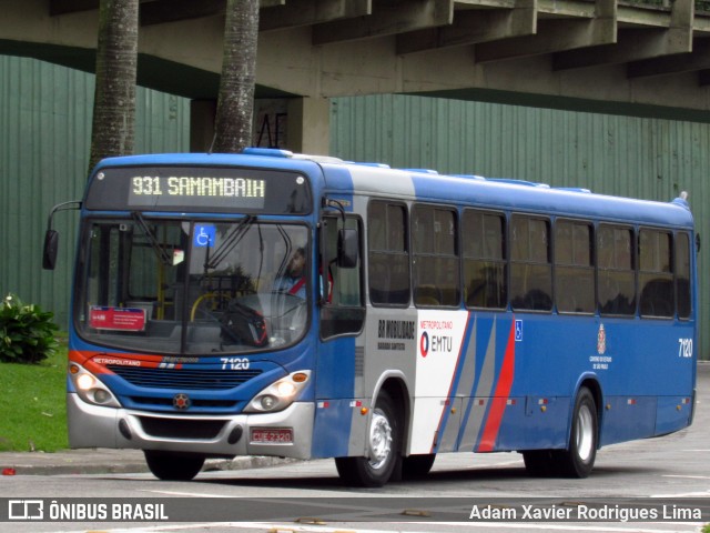 BR Mobilidade Baixada Santista 7120 na cidade de Santos, São Paulo, Brasil, por Adam Xavier Rodrigues Lima. Número da foto: #6608843.