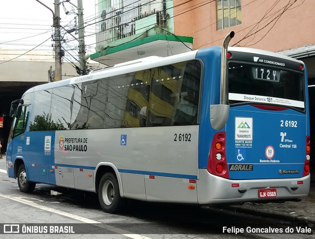 Transcooper > Norte Buss 2 6192 na cidade de São Paulo, São Paulo, Brasil, por Felipe Goncalves do Vale. ID da foto: 6608419.