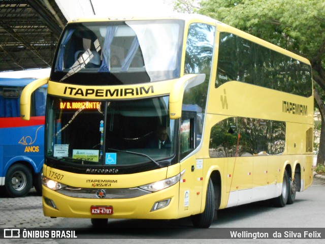 Viação Itapemirim 17507 na cidade de Vitória, Espírito Santo, Brasil, por Wellington  da Silva Felix. Número da foto: #6609067.