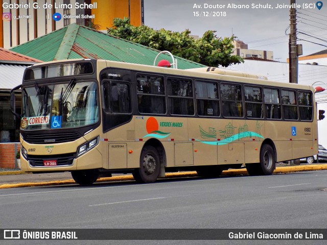 Viação Verdes Mares 61802 na cidade de Joinville, Santa Catarina, Brasil, por Gabriel Giacomin de Lima. Número da foto: #6609474.