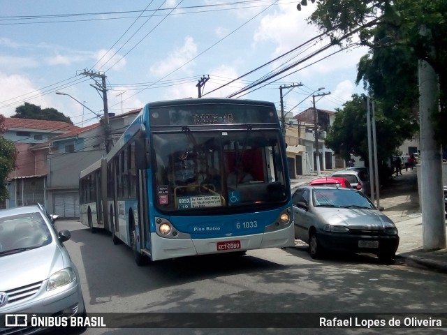 Viação Cidade Dutra 6 1033 na cidade de São Paulo, São Paulo, Brasil, por Rafael Lopes de Oliveira. Número da foto: #6548576.