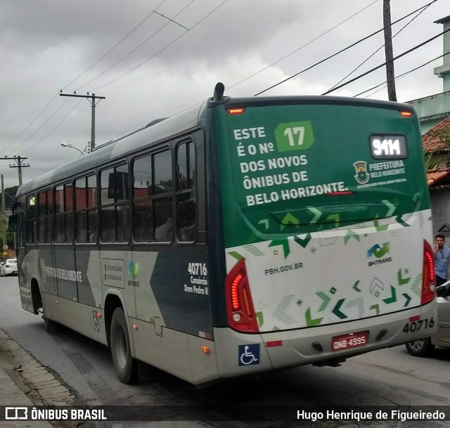 Viação Anchieta 40716 na cidade de Belo Horizonte, Minas Gerais, Brasil, por Hugo Henrique de Figueiredo. ID da foto: 6548460.