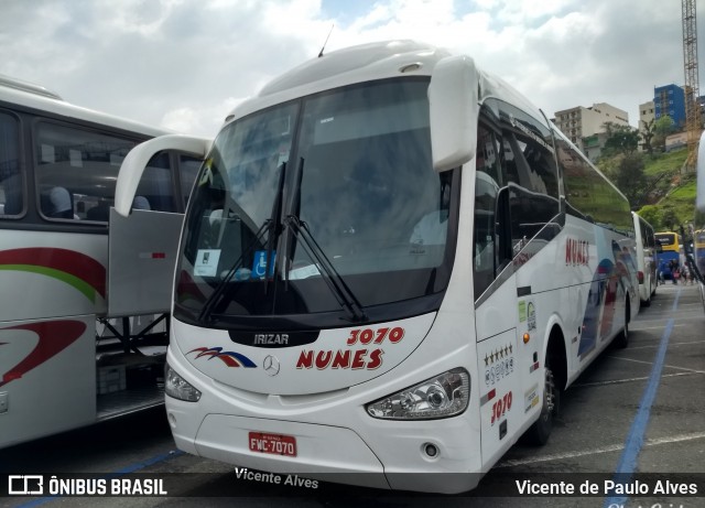 Nunes Turismo 3070 na cidade de Aparecida, São Paulo, Brasil, por Vicente de Paulo Alves. Número da foto: #6554820.
