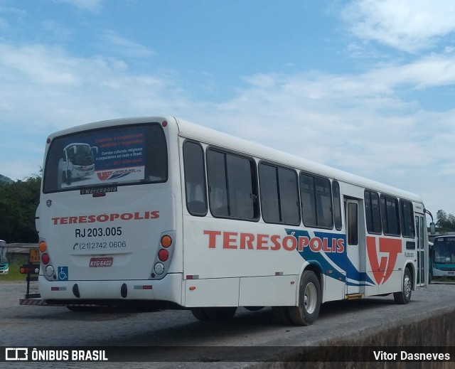 Viação Teresópolis RJ 203.005 na cidade de Guapimirim, Rio de Janeiro, Brasil, por Vitor Dasneves. ID da foto: 6553100.