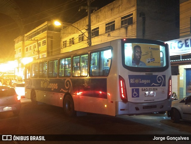 Rio Lagos Transportes SAQ 03.024 na cidade de Saquarema, Rio de Janeiro, Brasil, por Jorge Gonçalves. ID da foto: 6552526.