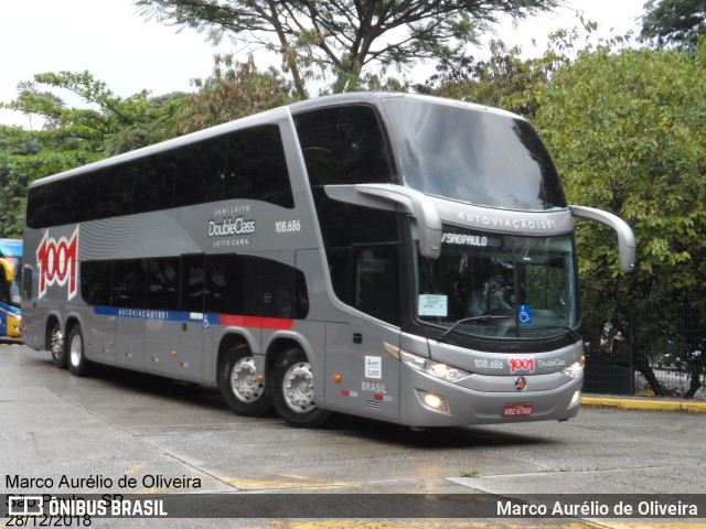 Auto Viação 1001 108.686 na cidade de São Paulo, São Paulo, Brasil, por Marco Aurélio de Oliveira. ID da foto: 6556580.