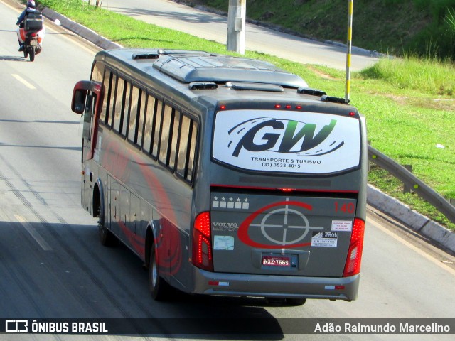 GW Transportes e Turismo 140 na cidade de Belo Horizonte, Minas Gerais, Brasil, por Adão Raimundo Marcelino. Número da foto: #6557321.