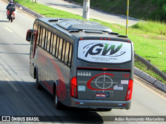 GW Transportes e Turismo 140 na cidade de Belo Horizonte, Minas Gerais, Brasil, por Adão Raimundo Marcelino. ID da foto: 6557321.