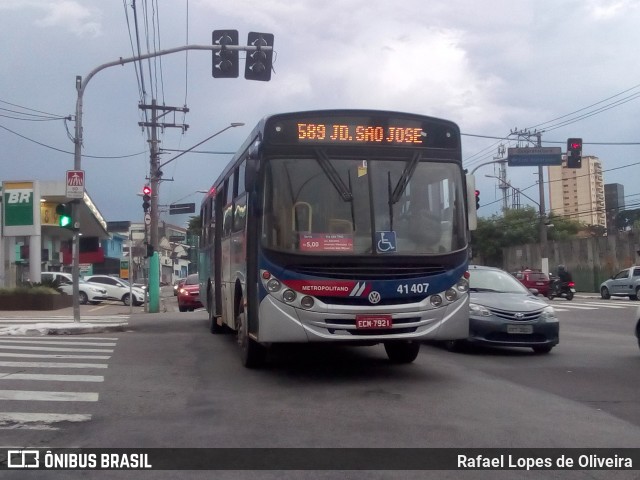 Radial Transporte Coletivo 41.407 na cidade de São Paulo, São Paulo, Brasil, por Rafael Lopes de Oliveira. Número da foto: #6556249.