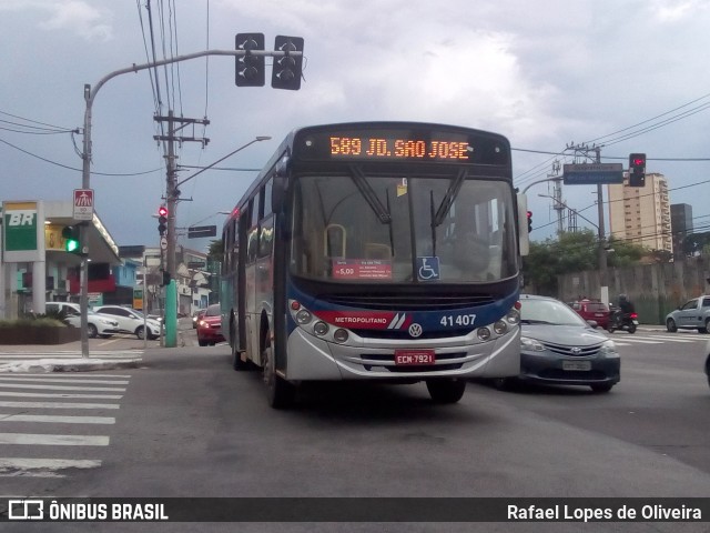 Radial Transporte Coletivo 41.407 na cidade de São Paulo, São Paulo, Brasil, por Rafael Lopes de Oliveira. ID da foto: 6556249.