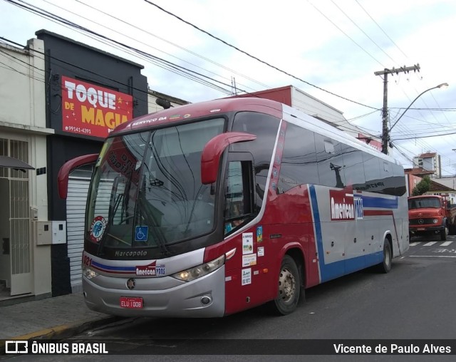 American Vans Transportes e Turismo 021 na cidade de São Sebastião do Paraíso, Minas Gerais, Brasil, por Vicente de Paulo Alves. ID da foto: 6556821.