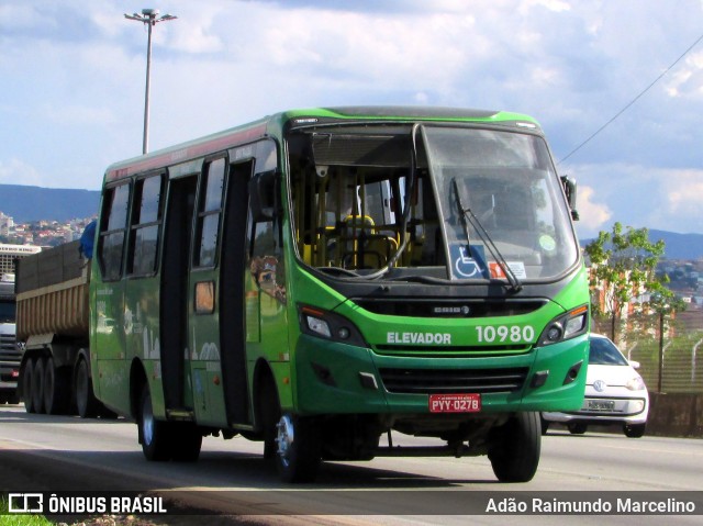 SM Transportes 10980 na cidade de Belo Horizonte, Minas Gerais, Brasil, por Adão Raimundo Marcelino. ID da foto: 6557280.