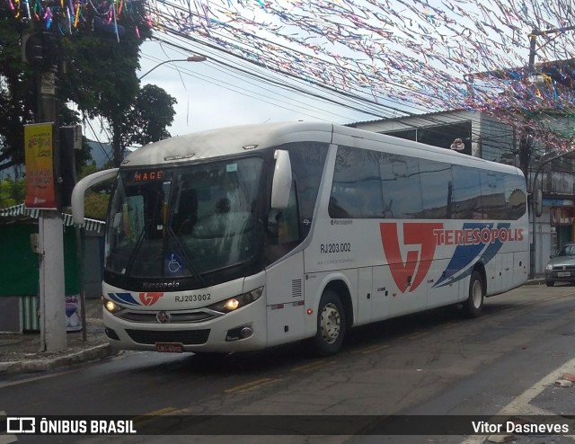 Viação Teresópolis RJ 203.002 na cidade de Guapimirim, Rio de Janeiro, Brasil, por Vitor Dasneves. Número da foto: #6556897.