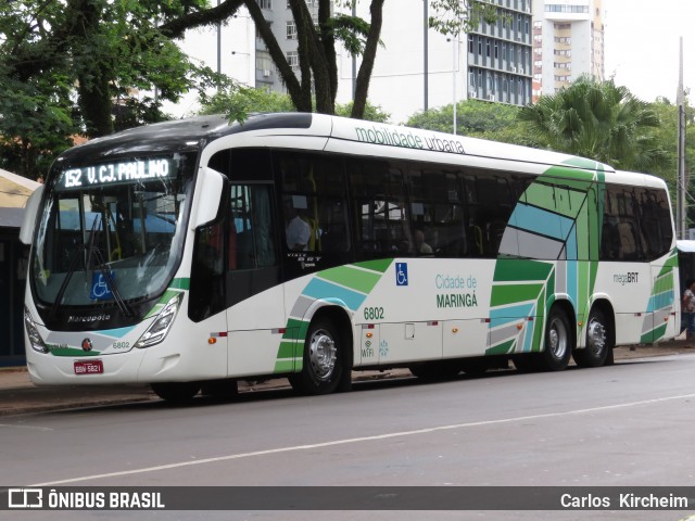 TCCC - Transporte Coletivo Cidade Canção 6802 na cidade de Maringá, Paraná, Brasil, por Carlos Kircheim. ID da foto: 6559943.