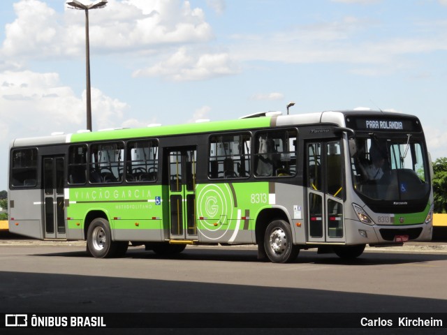 Viação Garcia 8313 na cidade de Londrina, Paraná, Brasil, por Carlos Kircheim. ID da foto: 6559850.