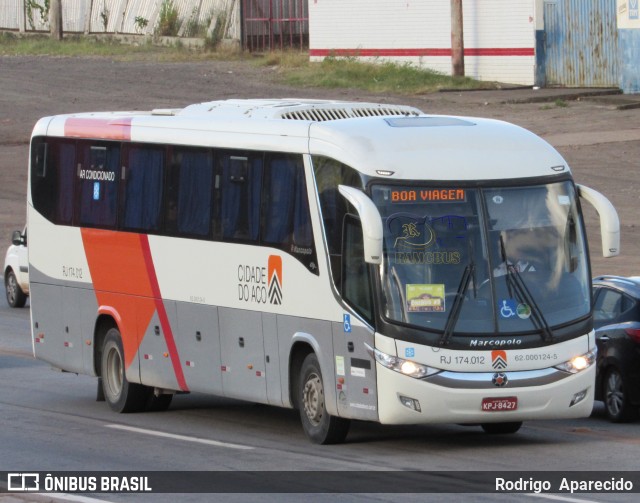 Viação Cidade do Aço RJ 174.012 na cidade de Conselheiro Lafaiete, Minas Gerais, Brasil, por Rodrigo  Aparecido. Número da foto: #6613492.