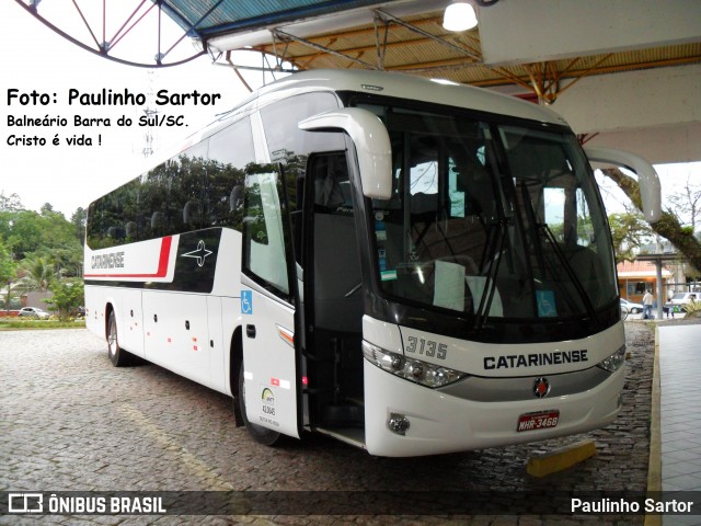 Auto Viação Catarinense 3135 na cidade de Joinville, Santa Catarina, Brasil, por Paulinho Sartor. ID da foto: 6612084.