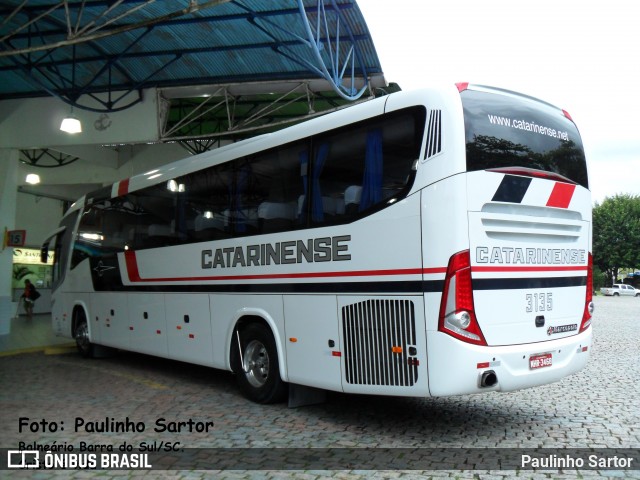 Auto Viação Catarinense 3135 na cidade de Joinville, Santa Catarina, Brasil, por Paulinho Sartor. ID da foto: 6612085.