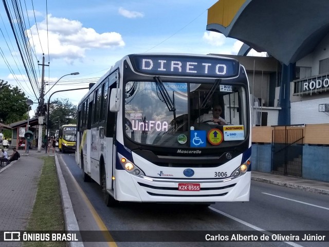 Viação Pinheiral 3006 na cidade de Volta Redonda, Rio de Janeiro, Brasil, por Carlos Alberto de Oliveira Júnior. ID da foto: 6613033.