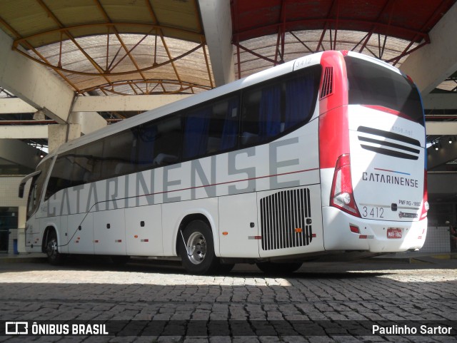 Auto Viação Catarinense 3412 na cidade de Joinville, Santa Catarina, Brasil, por Paulinho Sartor. ID da foto: 6639496.