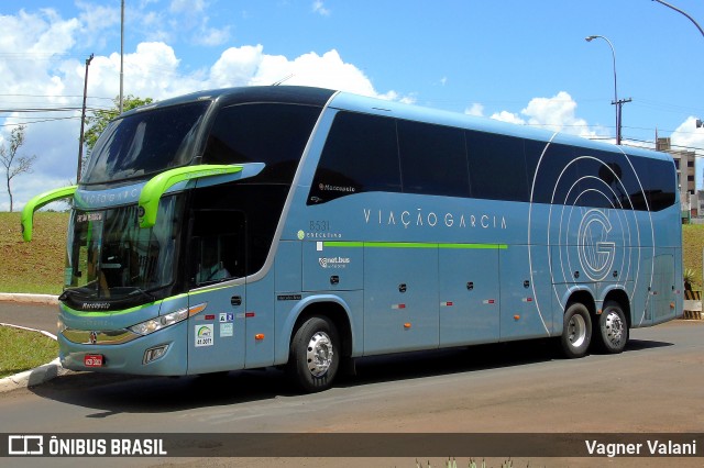 Viação Garcia 8531 na cidade de Foz do Iguaçu, Paraná, Brasil, por Vagner Valani. Número da foto: #6640412.