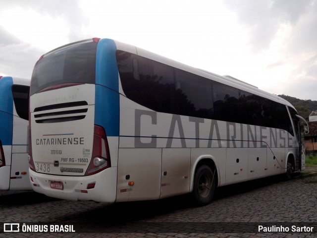 Auto Viação Catarinense 3438 na cidade de Joinville, Santa Catarina, Brasil, por Paulinho Sartor. Número da foto: #6639517.