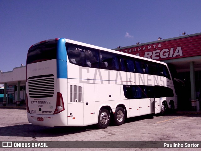 Auto Viação Catarinense 3400 na cidade de Biguaçu, Santa Catarina, Brasil, por Paulinho Sartor. ID da foto: 6639465.