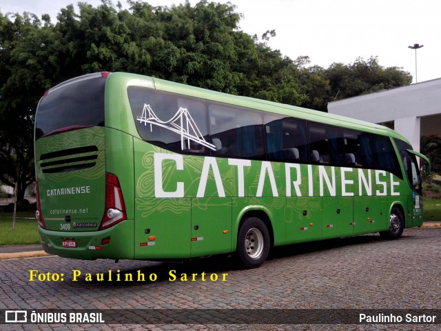 Auto Viação Catarinense 3409 na cidade de Joinville, Santa Catarina, Brasil, por Paulinho Sartor. ID da foto: 6639478.