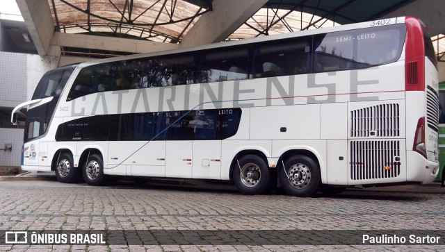 Auto Viação Catarinense 3402 na cidade de Joinville, Santa Catarina, Brasil, por Paulinho Sartor. Número da foto: #6639474.