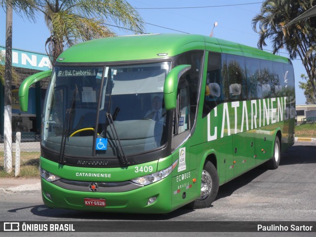 Auto Viação Catarinense 3409 na cidade de Balneário Camboriú, Santa Catarina, Brasil, por Paulinho Sartor. Número da foto: #6639485.