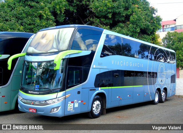 Viação Garcia 8611 na cidade de Foz do Iguaçu, Paraná, Brasil, por Vagner Valani. ID da foto: 6640008.