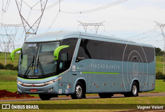 Viação Garcia 8483 na cidade de Foz do Iguaçu, Paraná, Brasil, por Vagner Valani. ID da foto: 6642285.