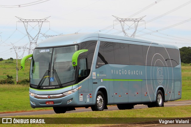 Viação Garcia 8433 na cidade de Foz do Iguaçu, Paraná, Brasil, por Vagner Valani. Número da foto: #6643500.
