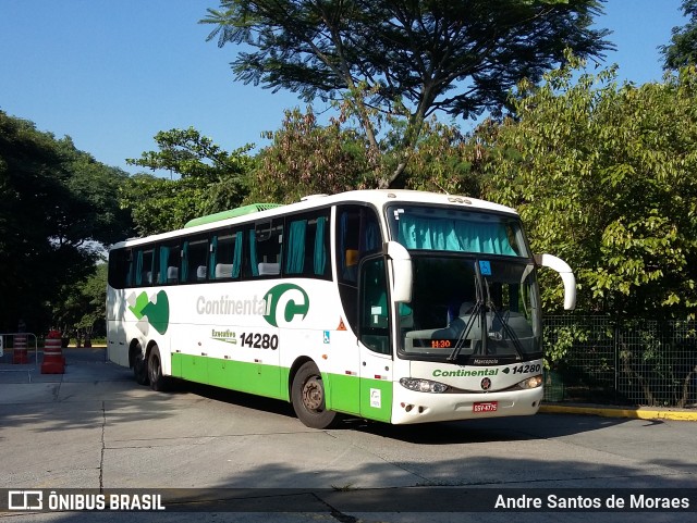 Viação Continental de Transportes 14280 na cidade de São Paulo, São Paulo, Brasil, por Andre Santos de Moraes. Número da foto: #6643488.