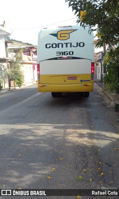 Empresa Gontijo de Transportes 3160 na cidade de Dom Silvério, Minas Gerais, Brasil, por Rafael Cota. ID da foto: 6651509.