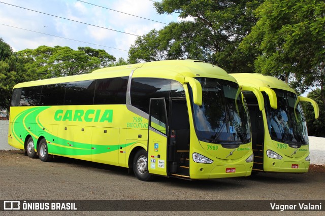 Viação Garcia 7989 na cidade de Foz do Iguaçu, Paraná, Brasil, por Vagner Valani. Número da foto: #6650143.